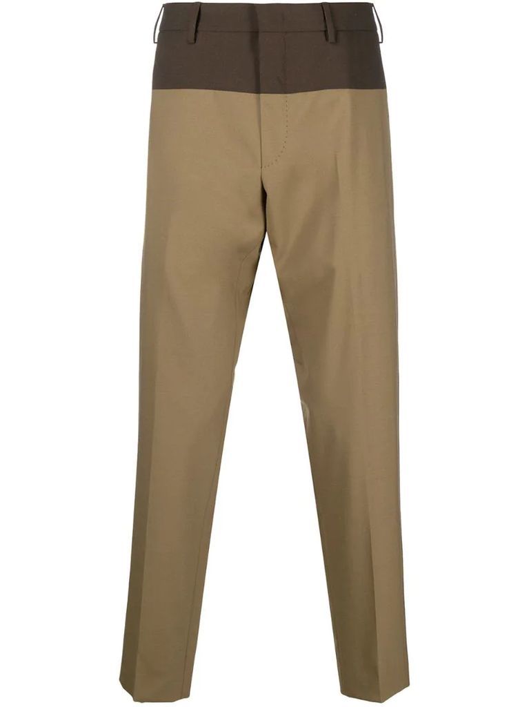two-tone tailored trousers