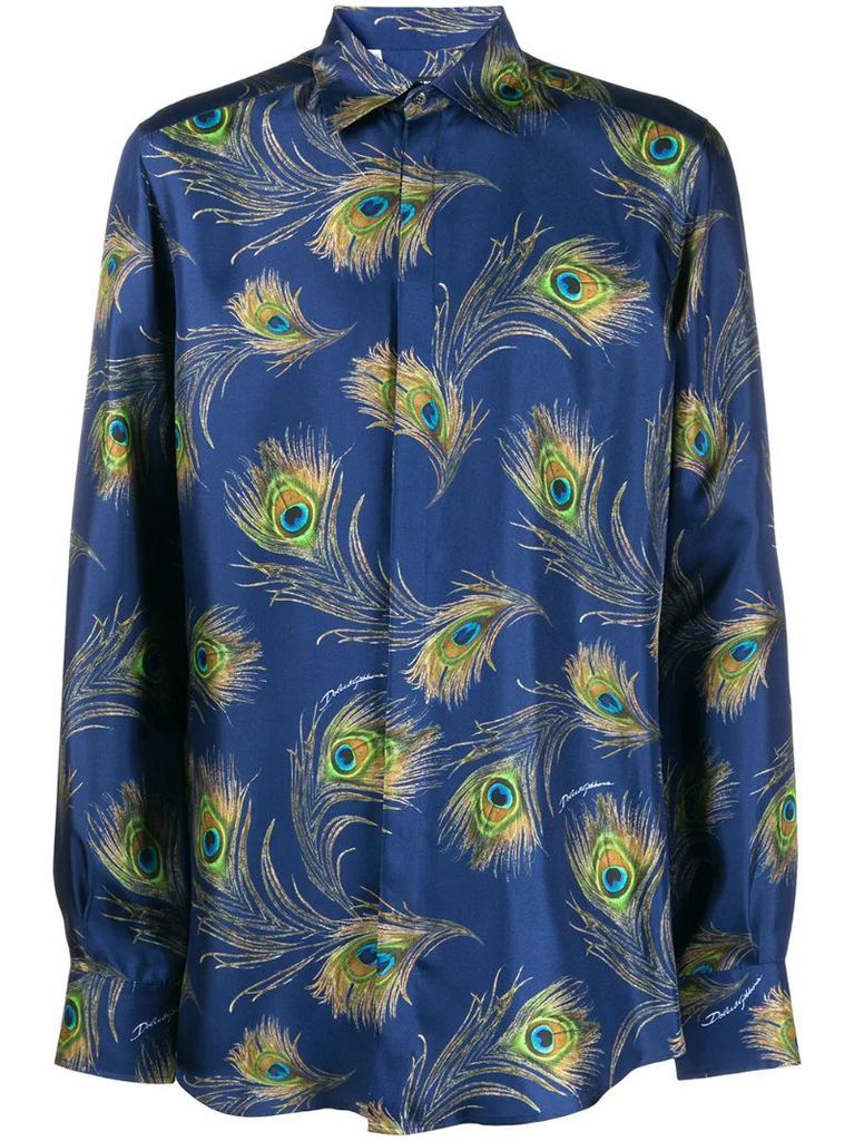 peacock print shirt