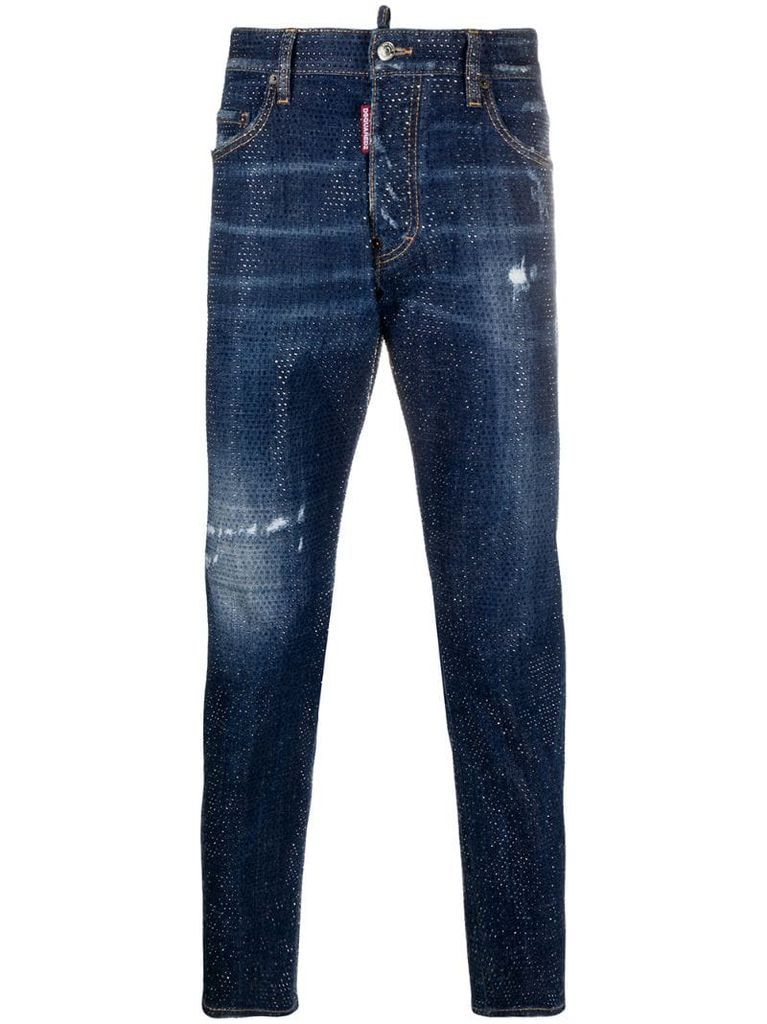 glass-studded Skater jeans