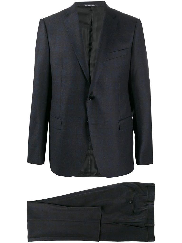 single breasted tailored virgin wool suit