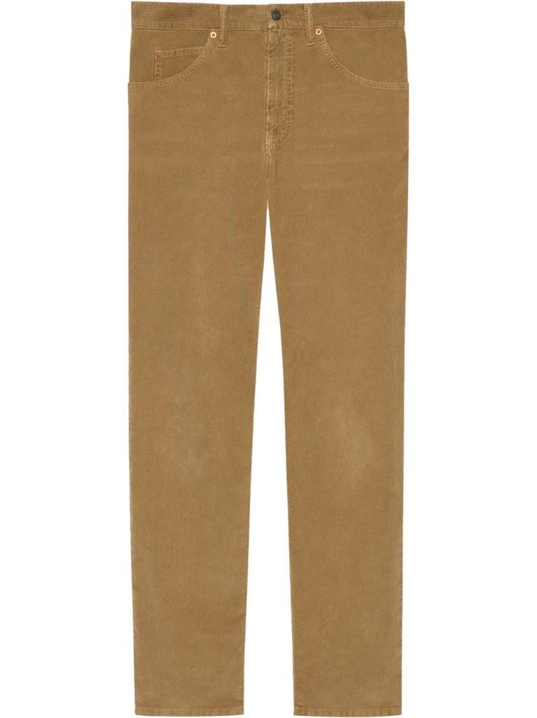 washed velvet corduroy trousers