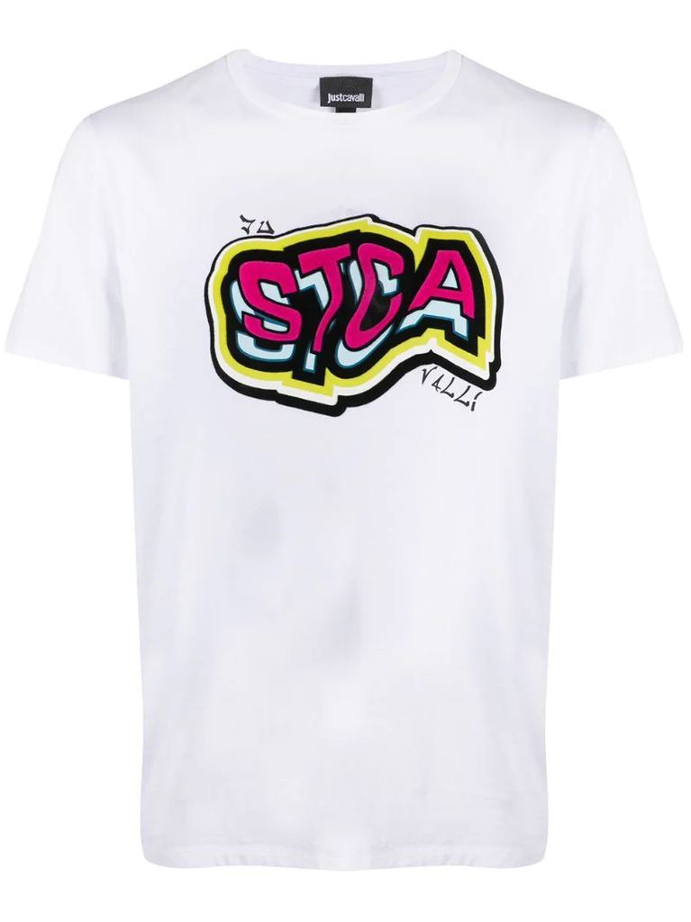 graffiti logo-print T-shirt