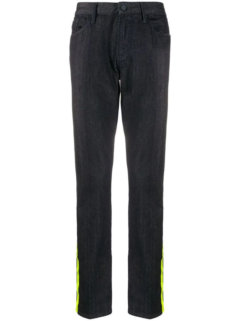 side-stripe straight-leg jeans