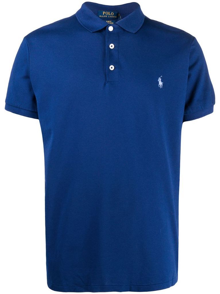 logo embroidered polo top