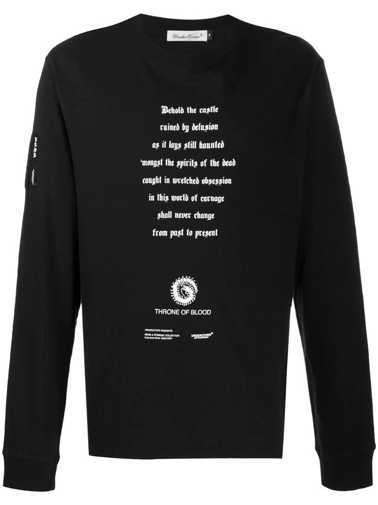 blackletter-print cotton T-shirt