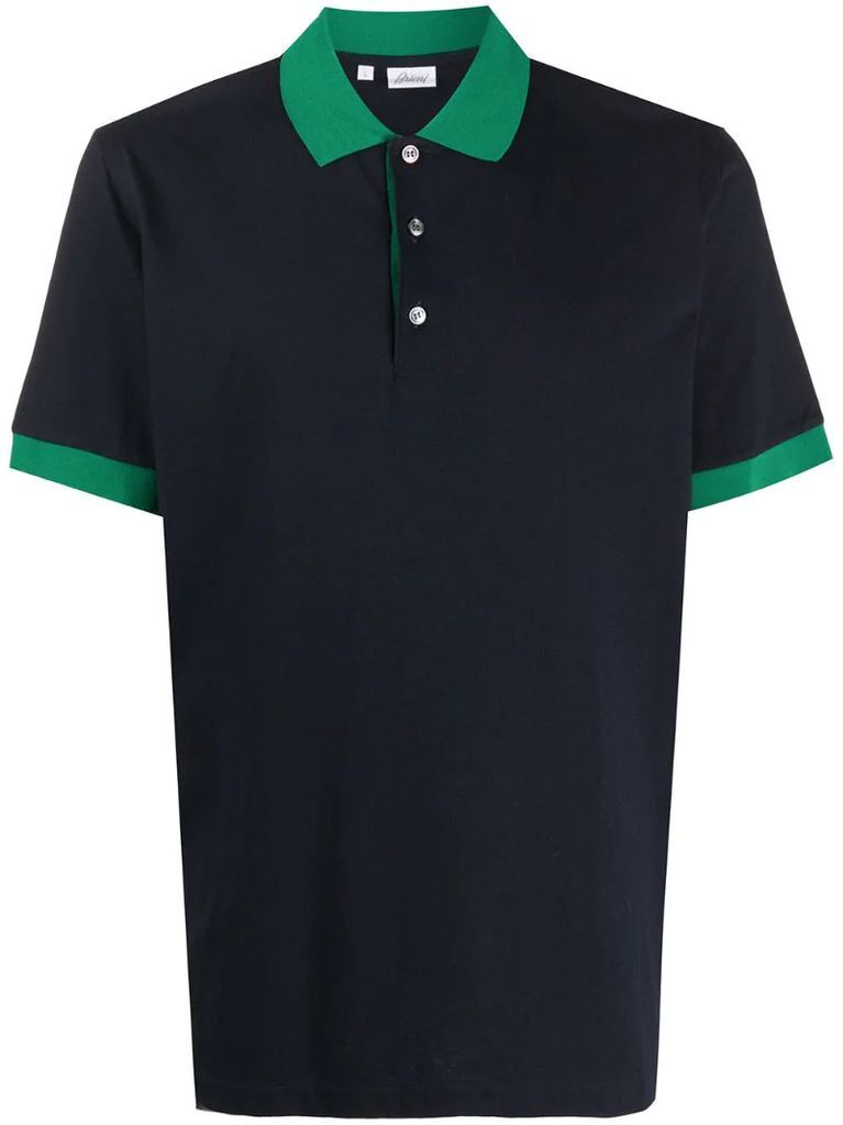 contrast detailed polo shirt