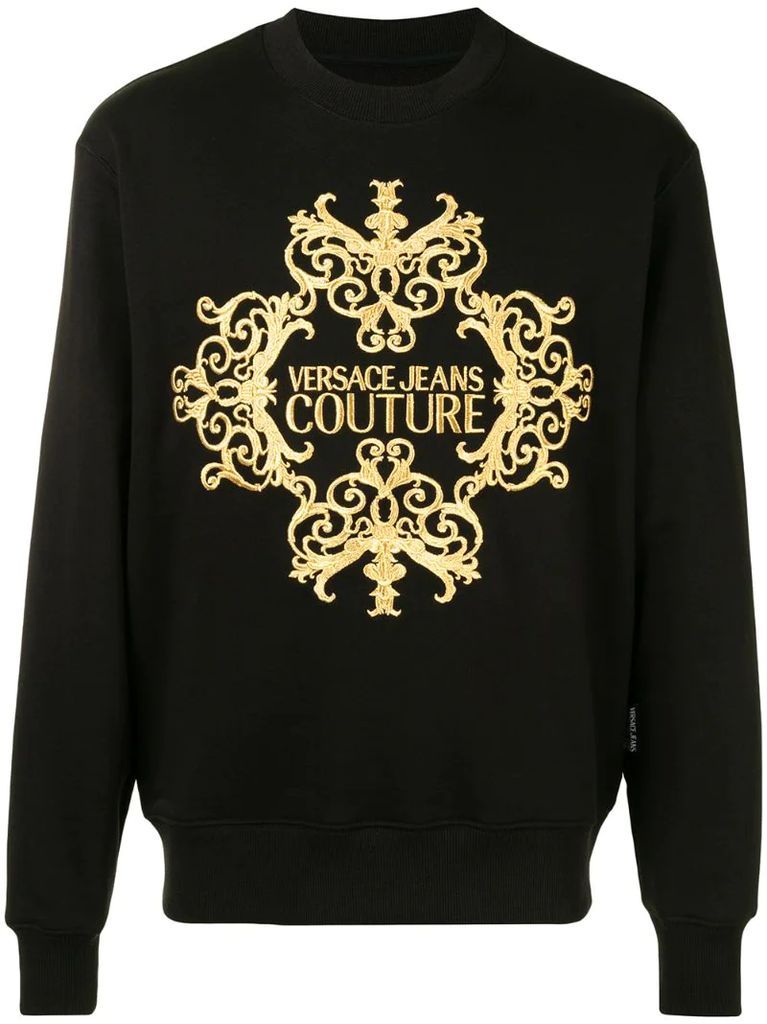 baroque-print cotton sweatshirt