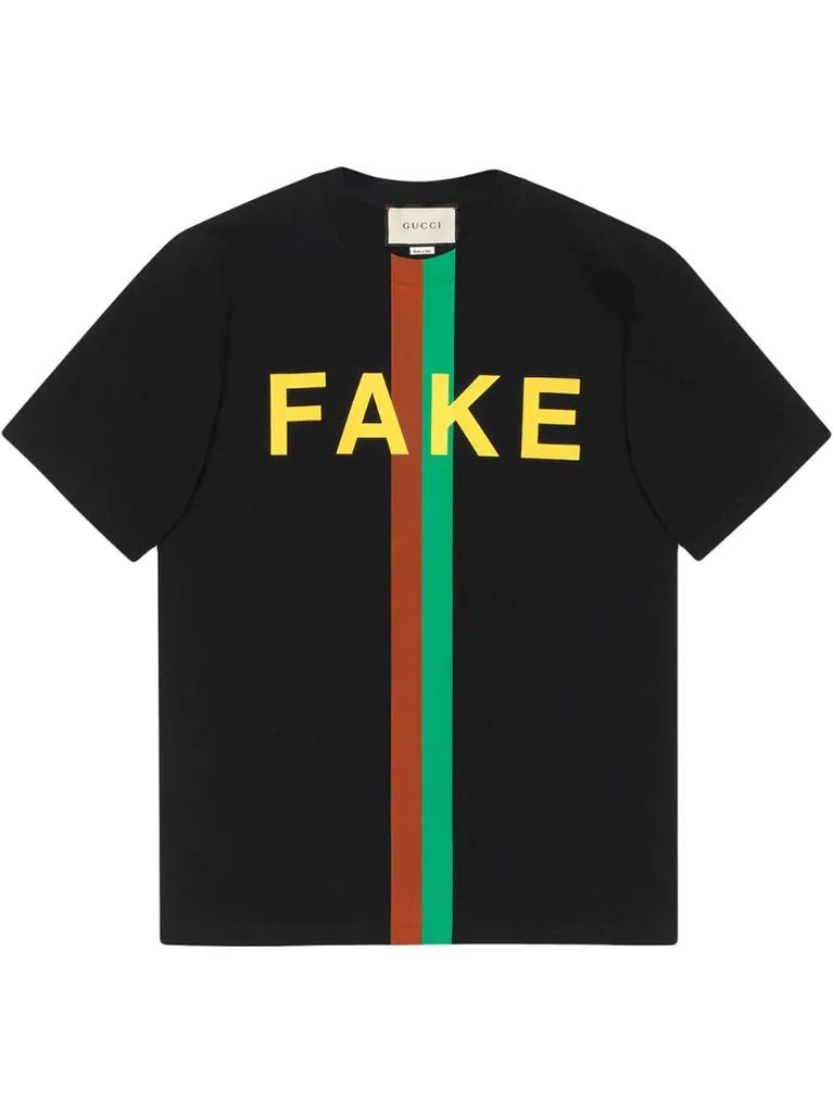 Fake/Not print organic-cotton T-shirt
