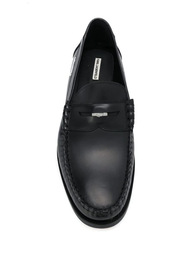 Karl leather penny loafers