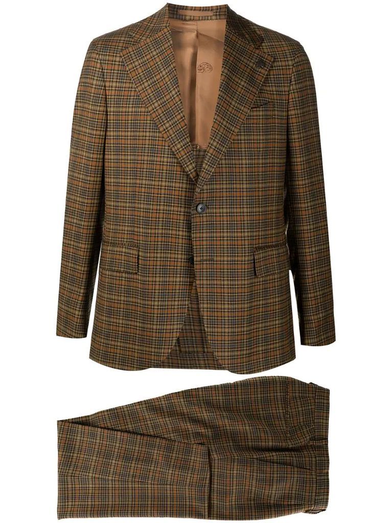 checked two-piece wool suit