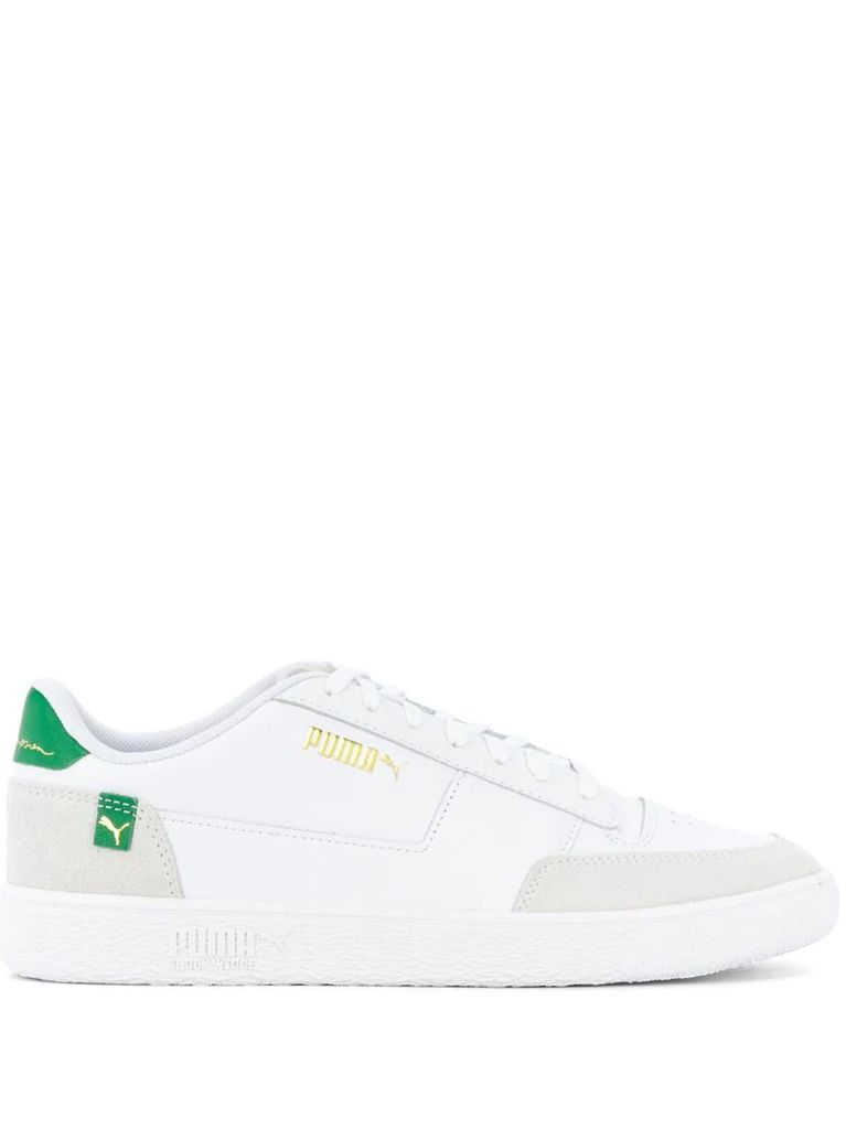 suede panel low-top trainers