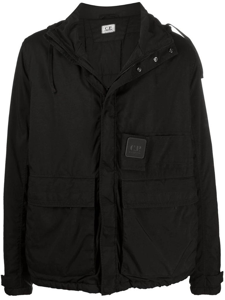 hooded zip-up raincoat