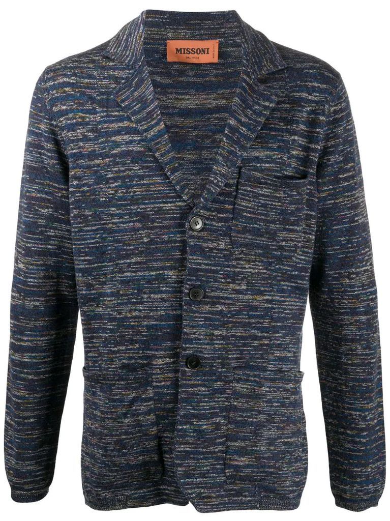 knitted graphic print blazer