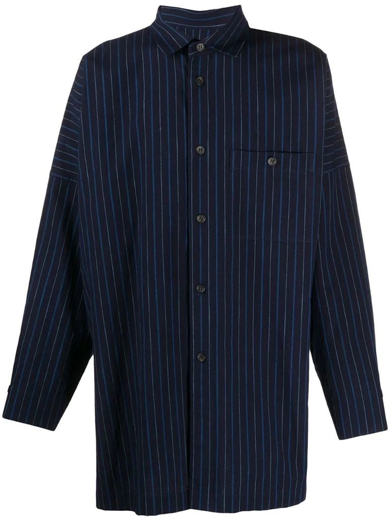 vertical striped oversized shirt