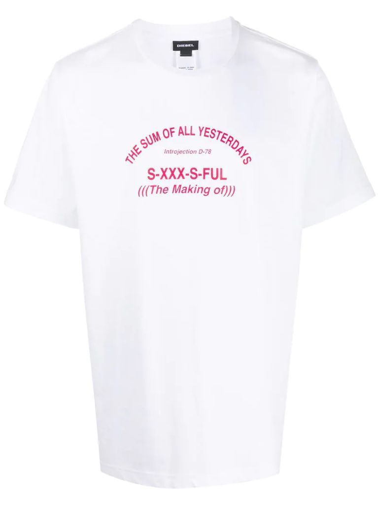 slogan print crew neck T-shirt