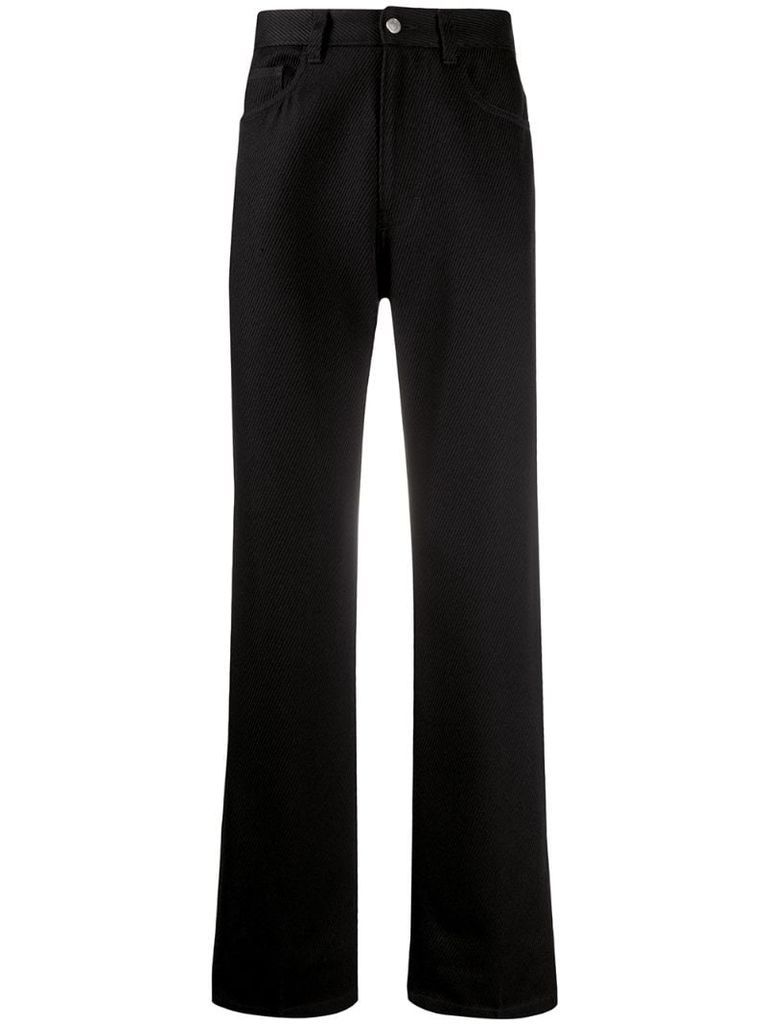 straight fit ribbed trousers