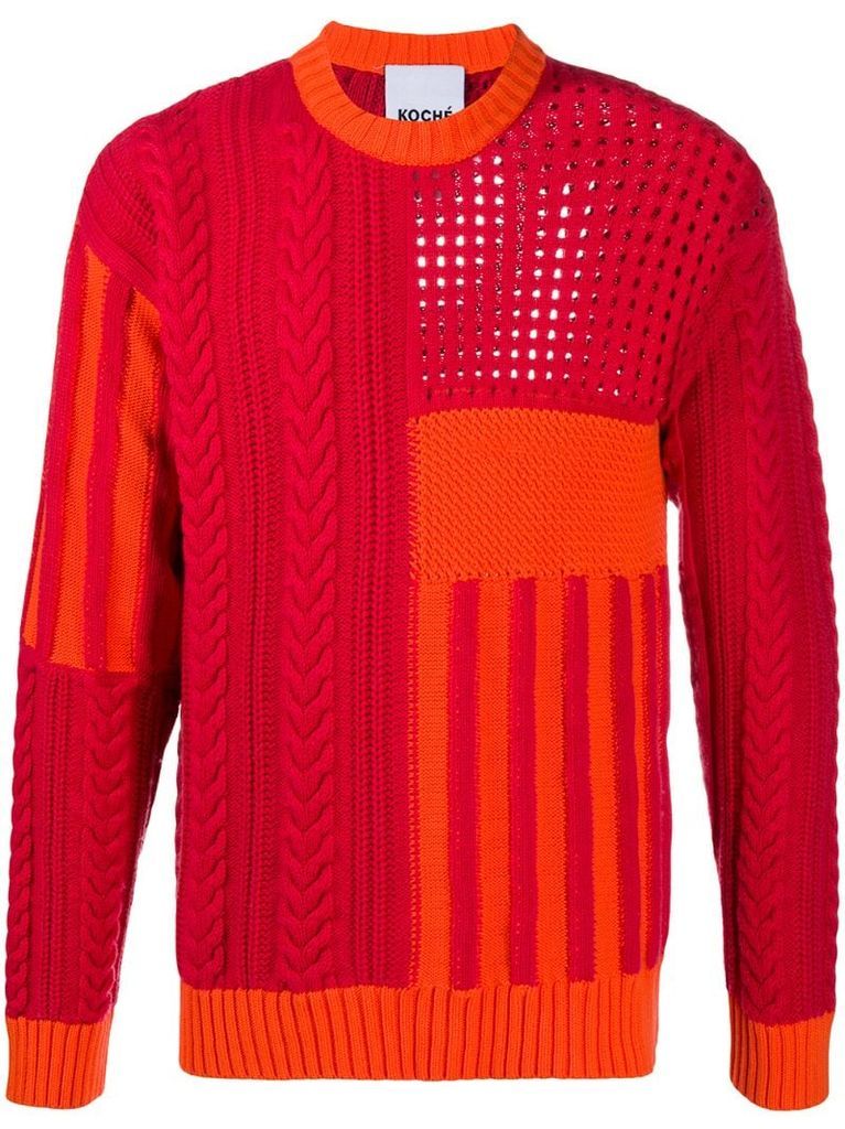 multi-knit jumper