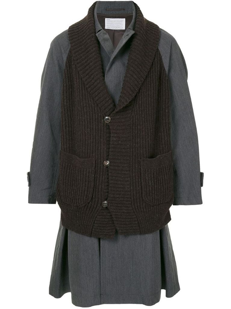 layered-look midi coat