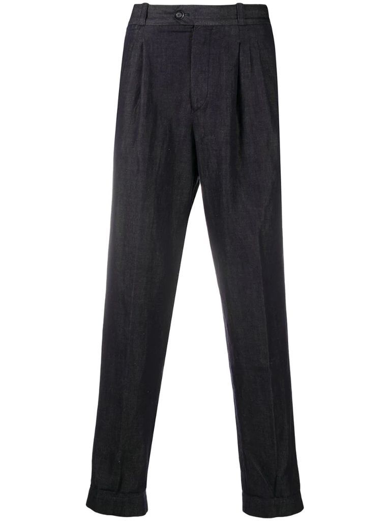 pleated waist tailored trousers