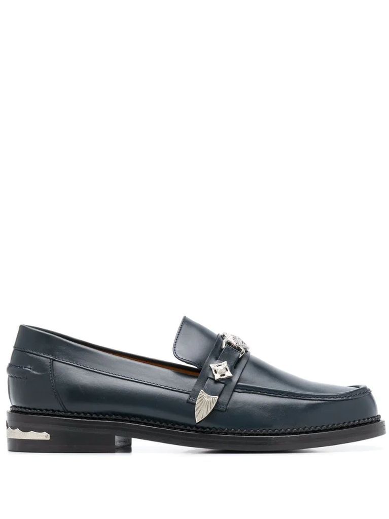 buckled strap loafers
