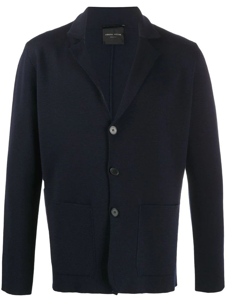 narrow lapel cardigan