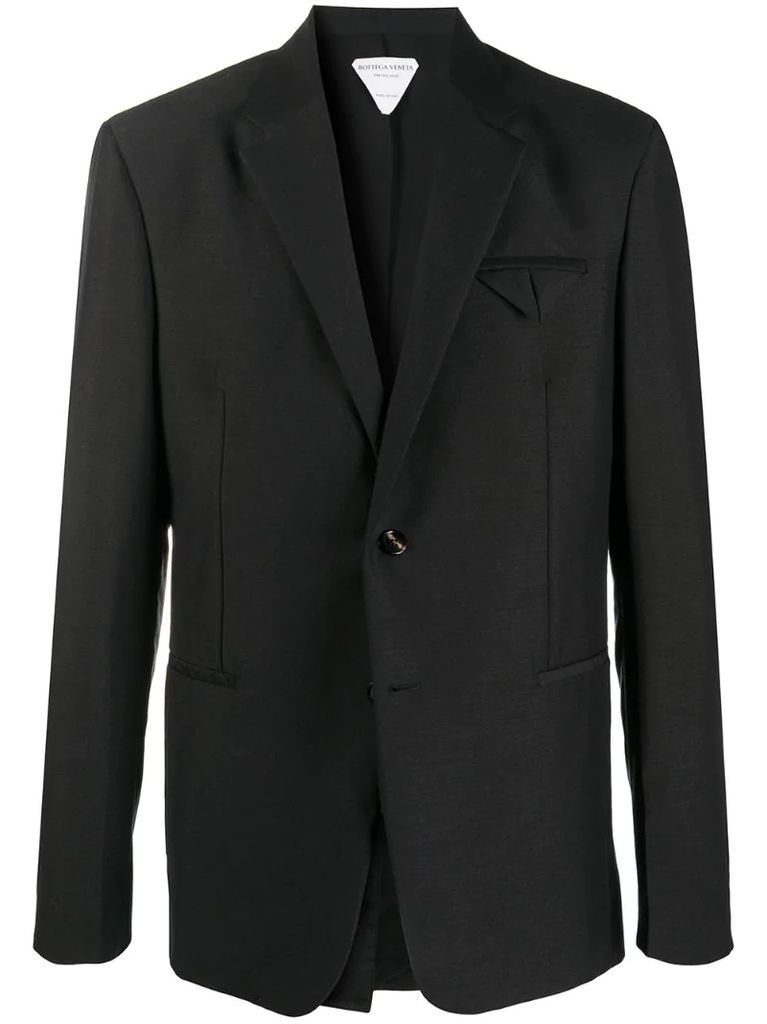 pocket-fold single-breasted blazer