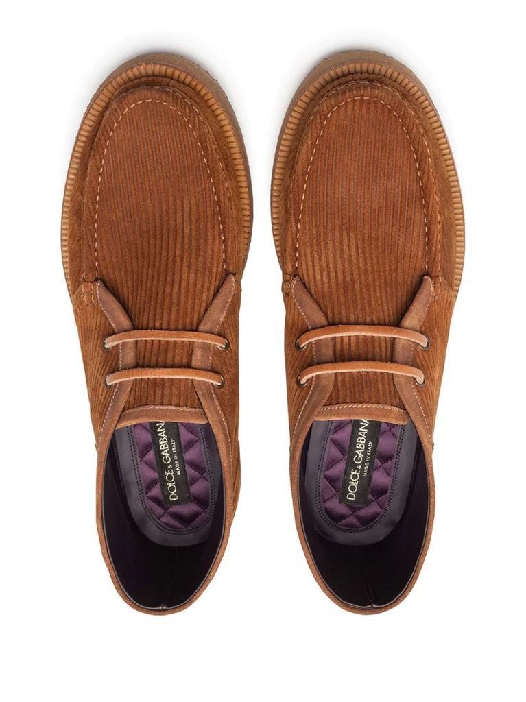 corduroy lace-up Desert boots