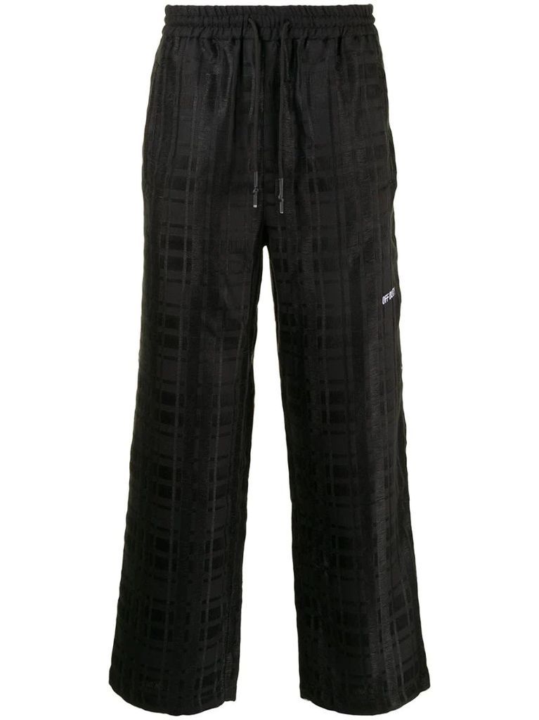 plaid jacquard trousers