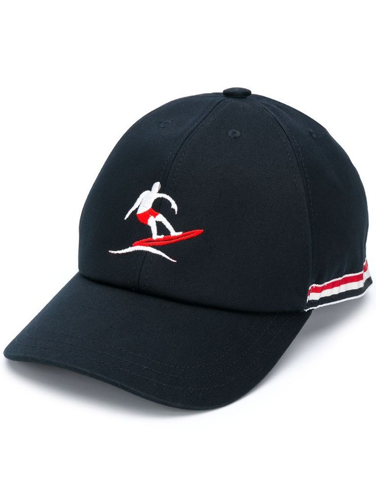 surfer-embroidered baseball cap
