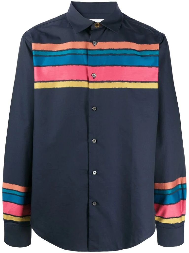 colour block striped shirt