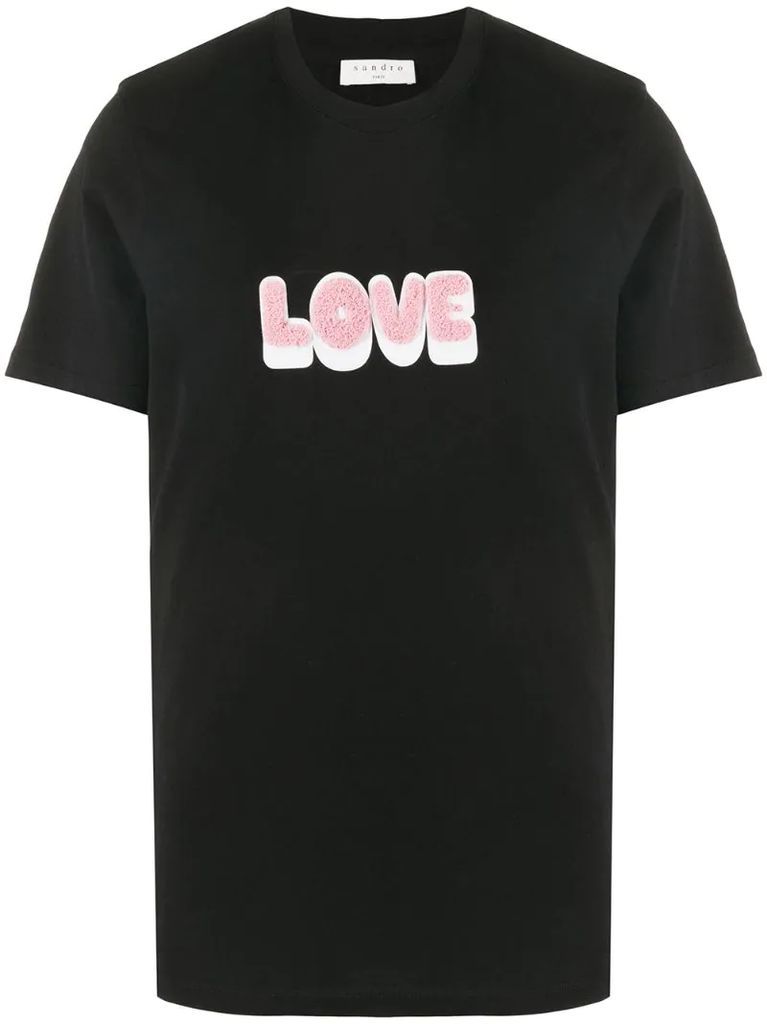 embroidered LOVE print T-shirt