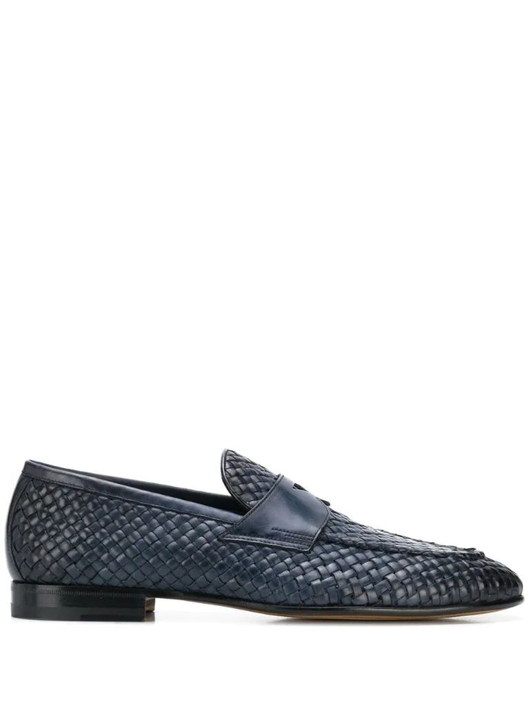 woven slip-on loafers