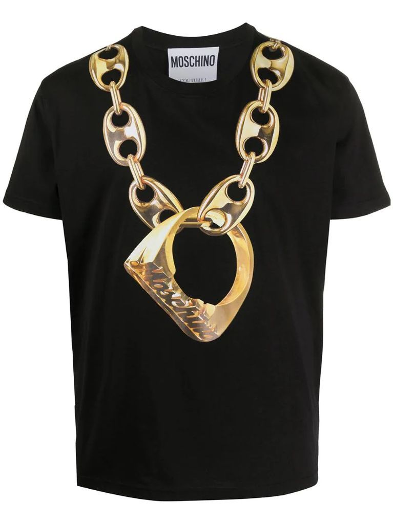 necklace print T-shirt