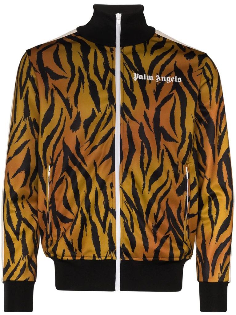 tiger-print track jacket