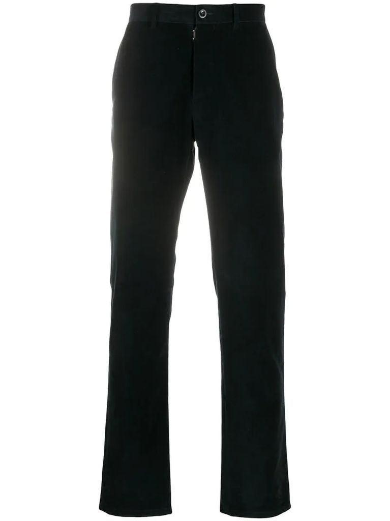 corduroy-effect slim-fit trousers