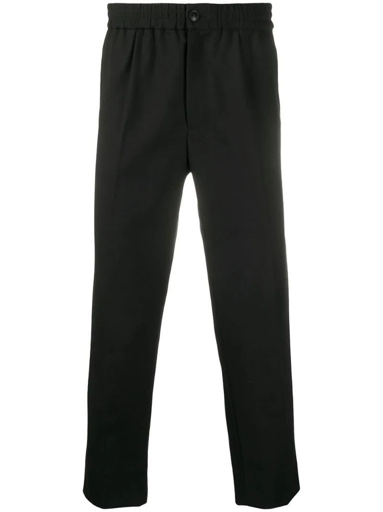 elasticated waist cropped trousers
