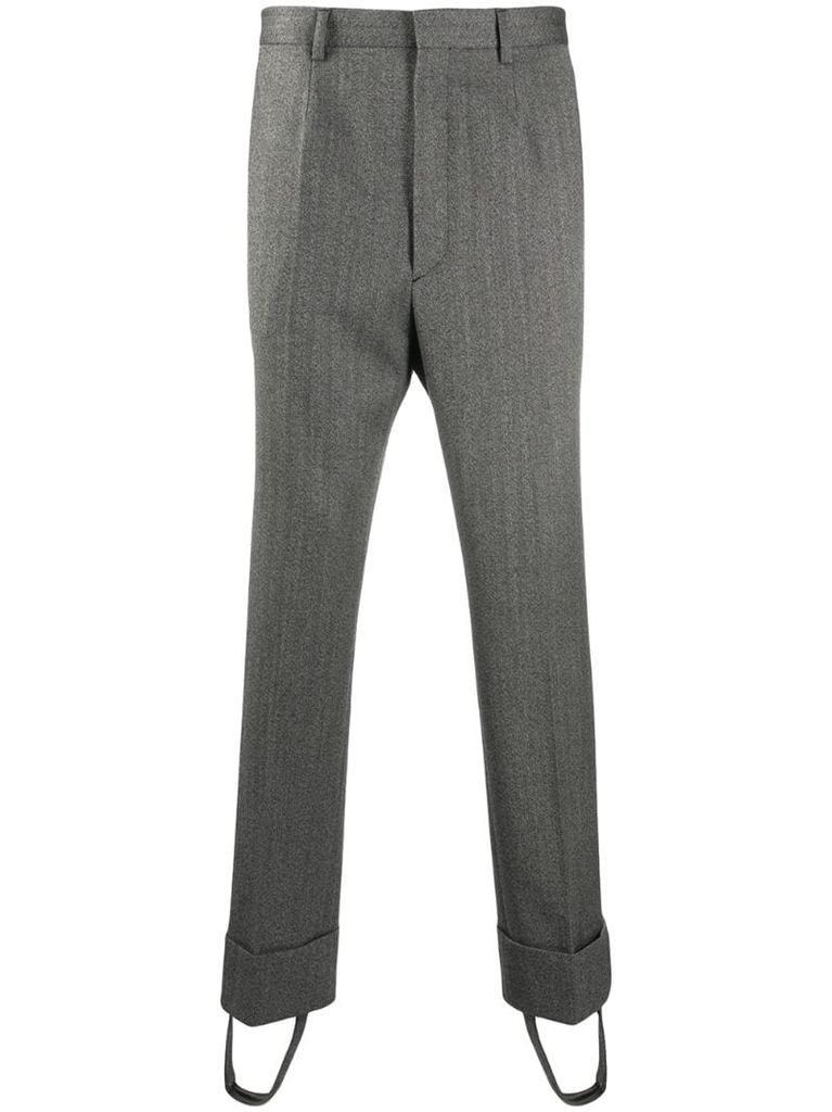 pleat detailed straight-leg trousers
