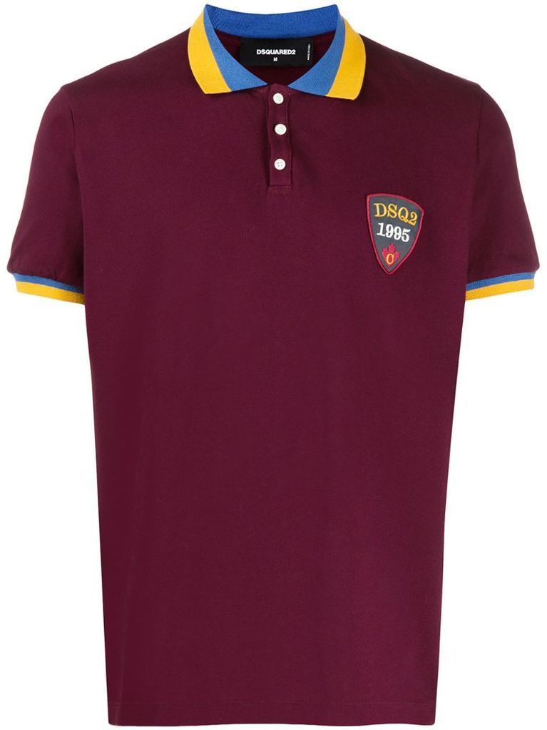 badge-appliqué short-sleeved polo shirt