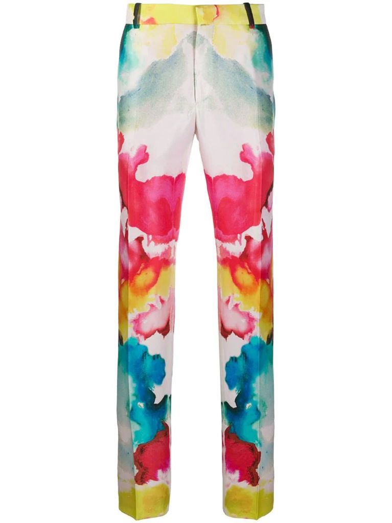 Watercolour tailored trousers