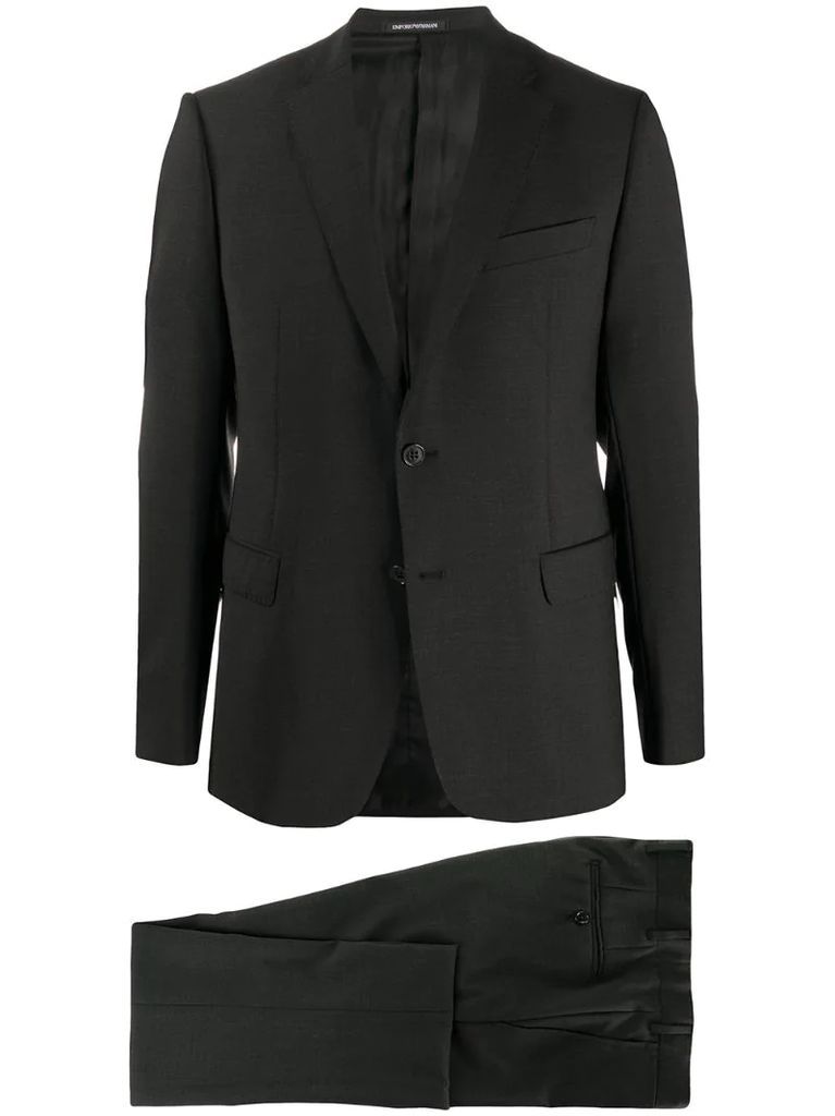 single breasted tailored virgin wool suit
