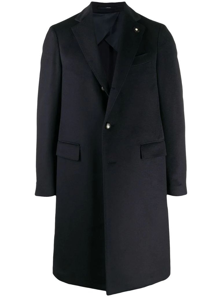 single-breasted cashmere midi coat