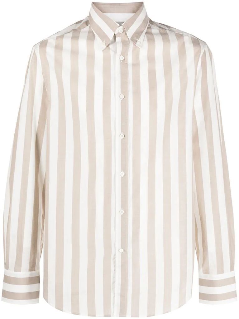 button-down collar striped shirt