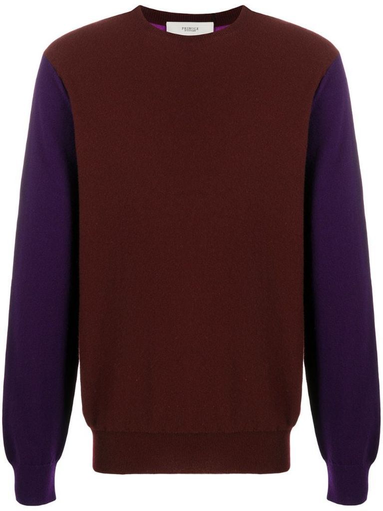 colour-block cashmere jumper
