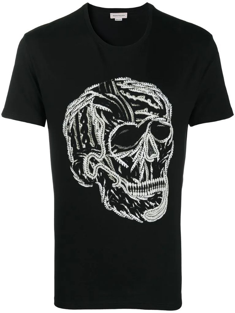 skull-print T-shirt