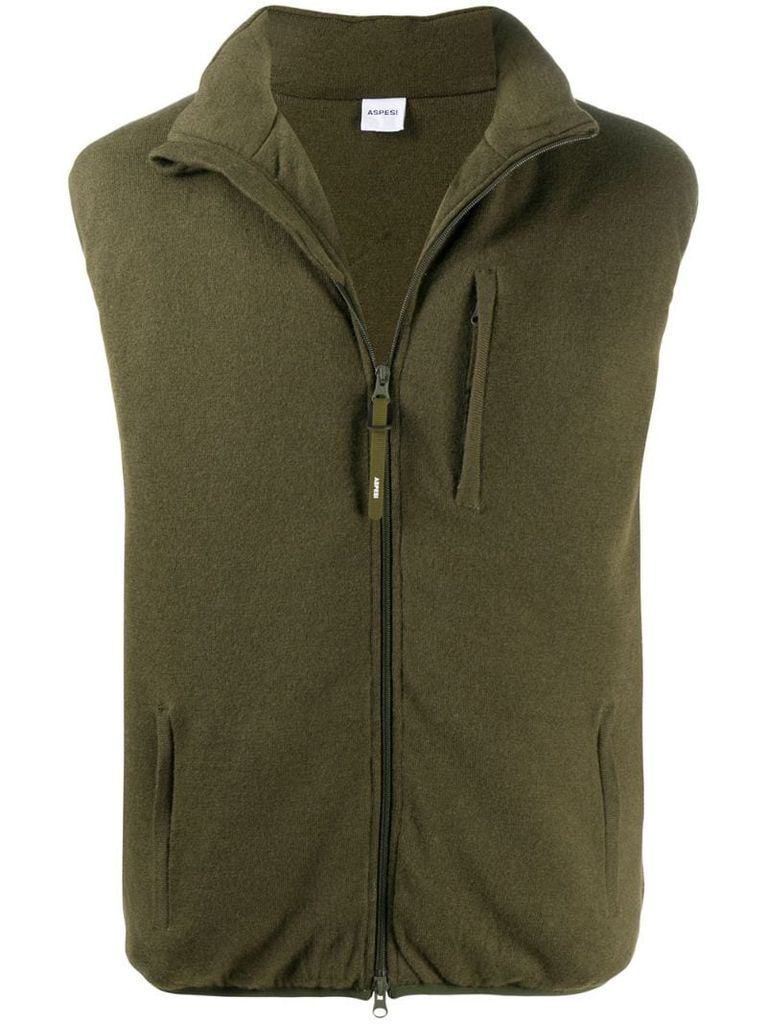 stand-up collar gilet