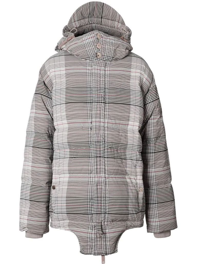 check-pattern puffer jacket
