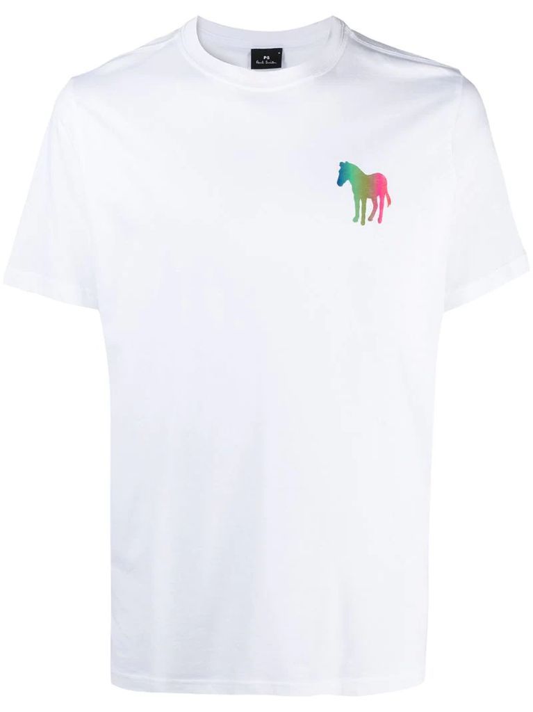 zebra-print organic cotton T-shirt