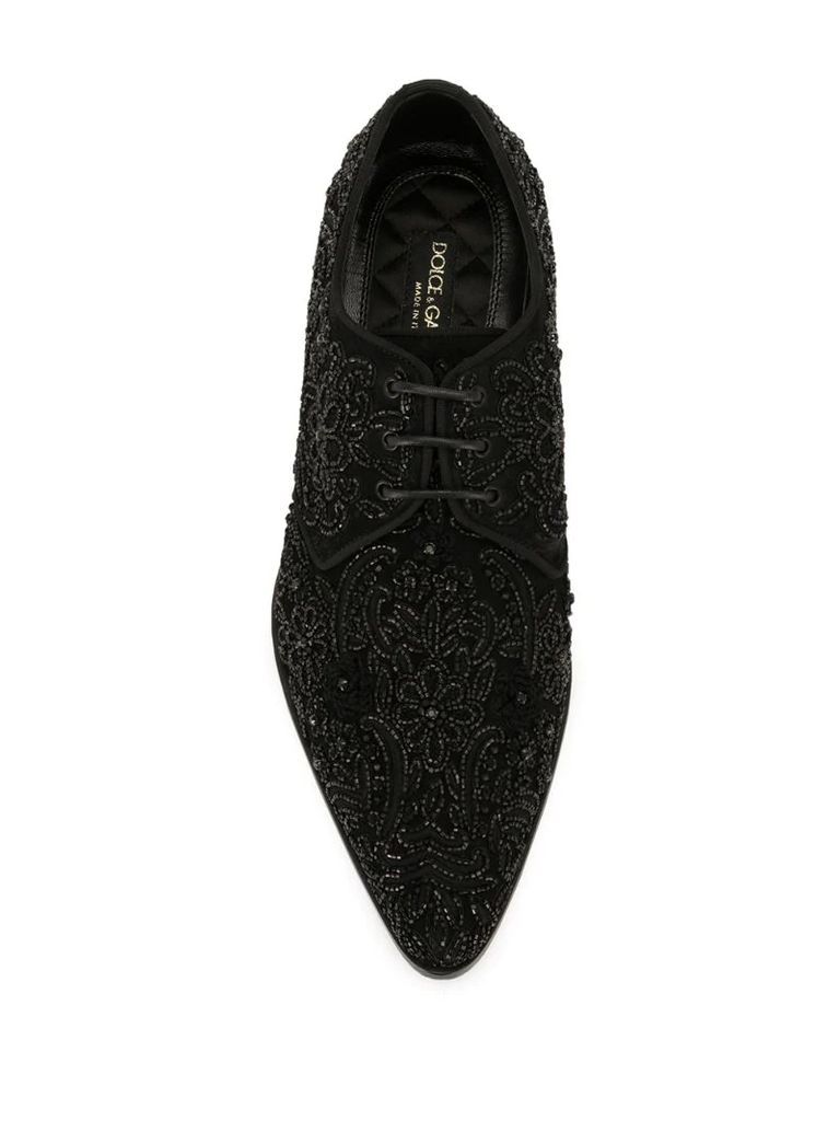 embroidered derby shoes