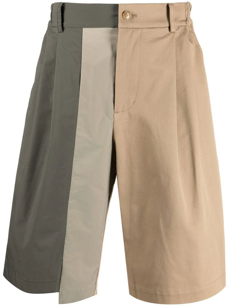 panelled colour-block Bermuda shorts