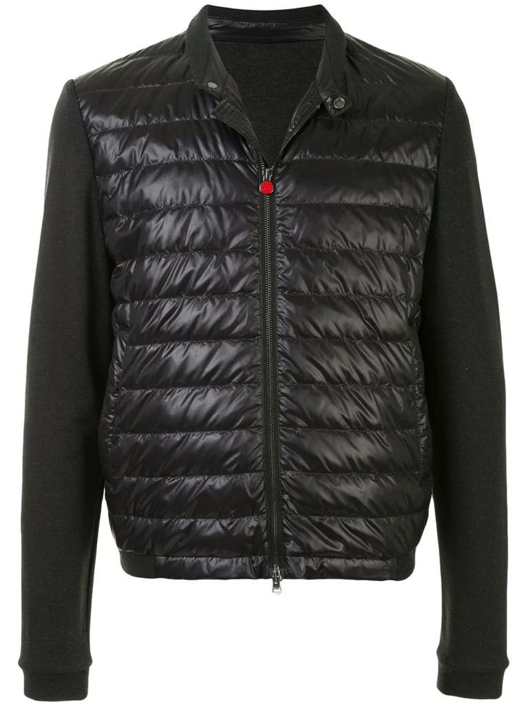 quilted jersey-sleeves jacket